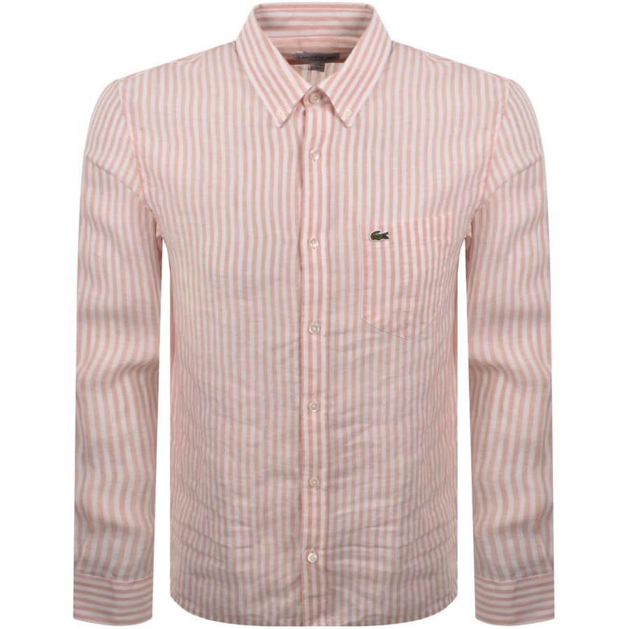 Image number 1 for Lacoste Linen Shirt Pink