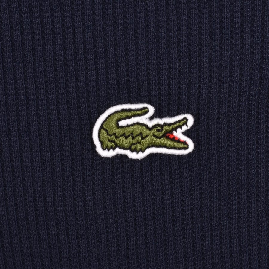 Image number 3 for Lacoste Waffle Long Sleeve T Shirt Navy