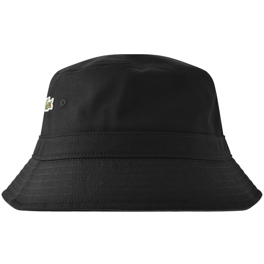 Image number 1 for Lacoste Logo Bucket Hat Black