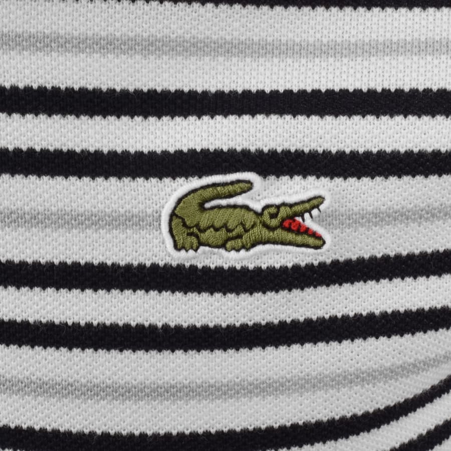 Image number 3 for Lacoste Short Sleeved Stripe Polo T Shirt White