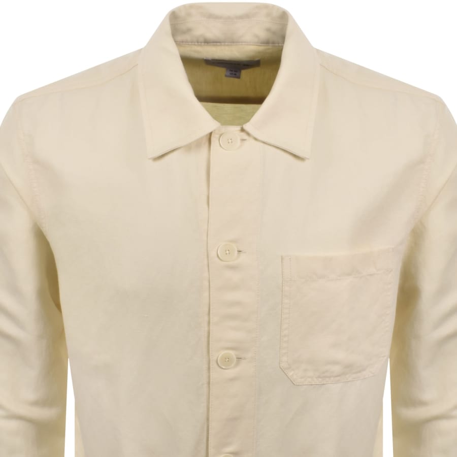 Image number 2 for Lacoste Linen Blend Overshirt Beige