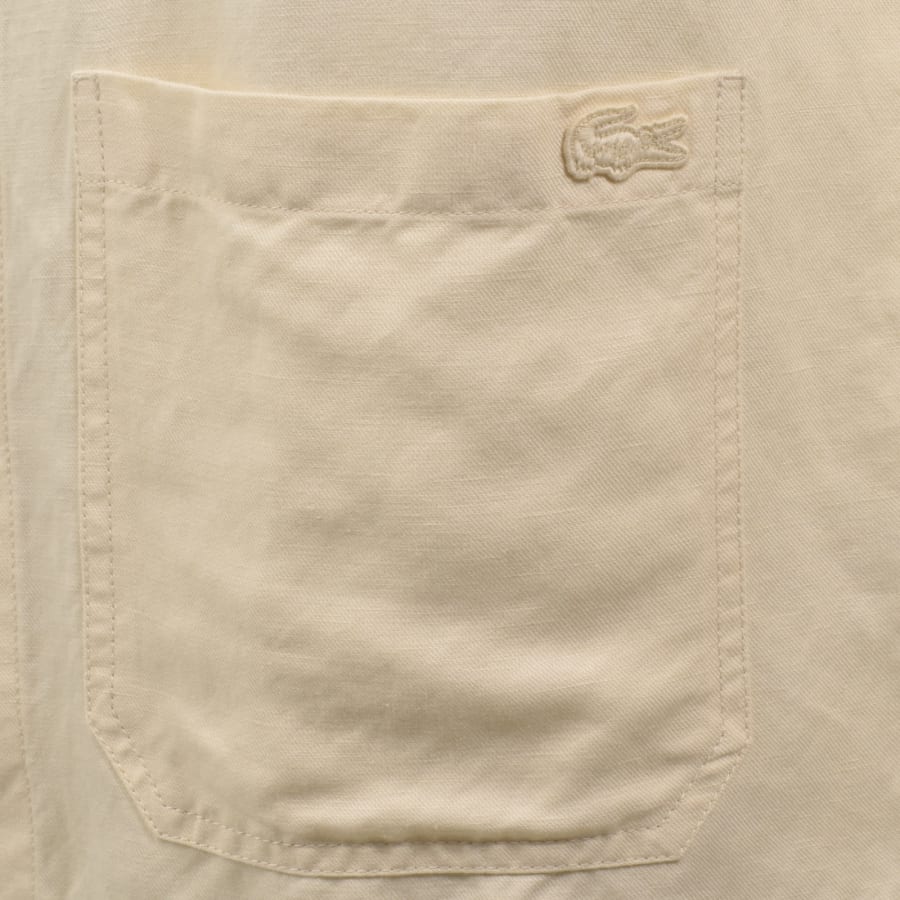 Image number 3 for Lacoste Linen Blend Overshirt Beige