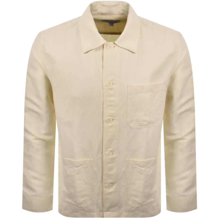 Image number 1 for Lacoste Linen Blend Overshirt Beige