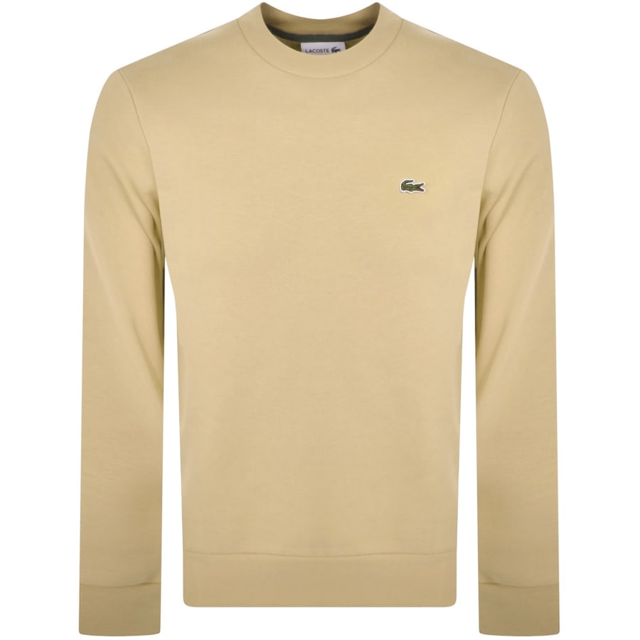 Image number 1 for Lacoste Crew Neck Sweatshirt Beige