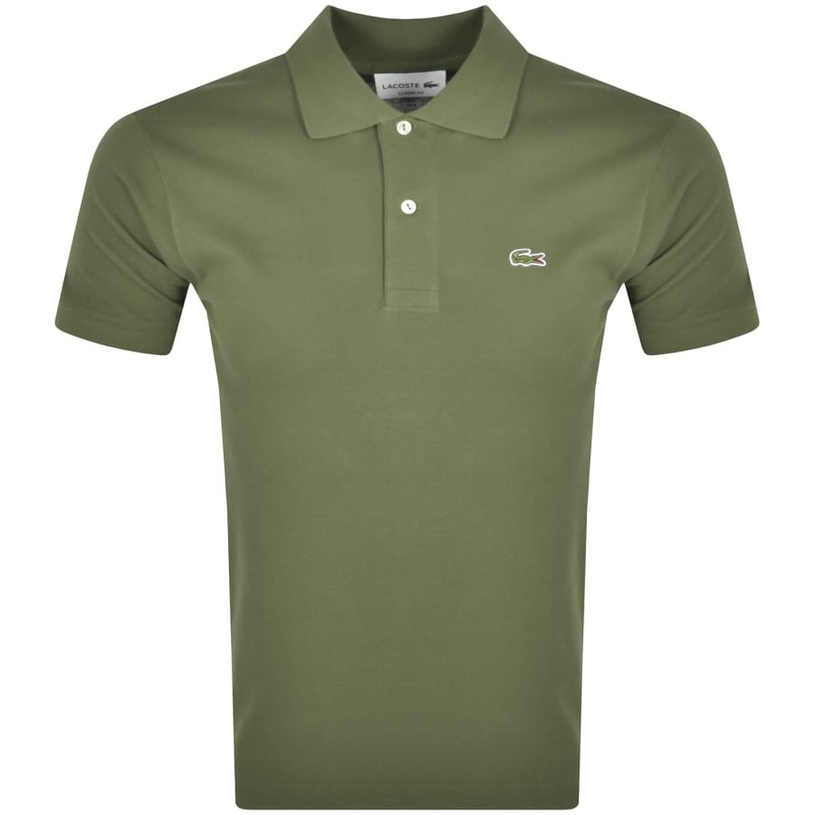 Image number 1 for Lacoste Short Sleeved Polo T Shirt Khaki