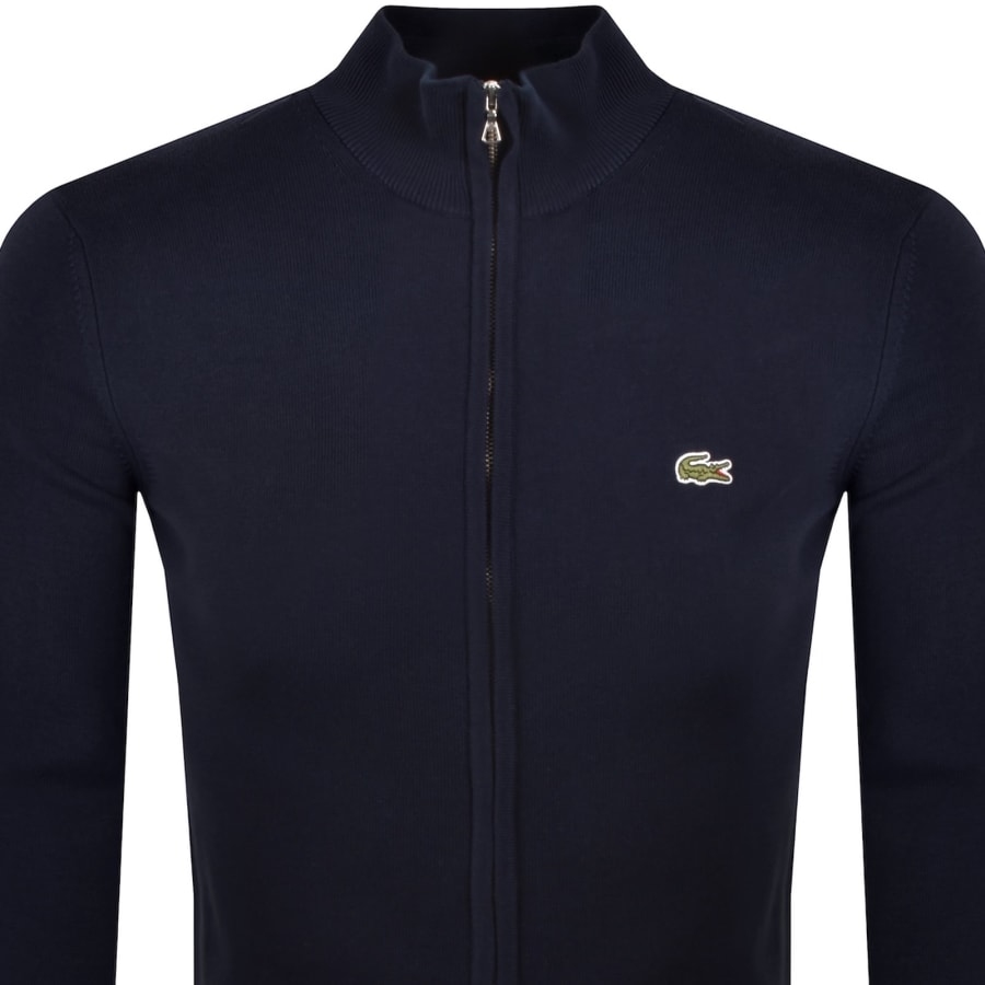Image number 2 for Lacoste Full Zip Knit Jumper Navy