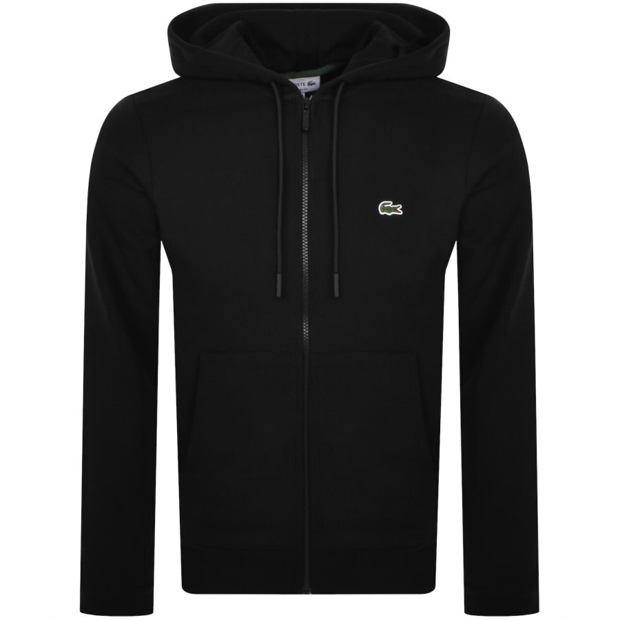 Image number 2 for Lacoste Full Zip Hooded Tracksuit Black