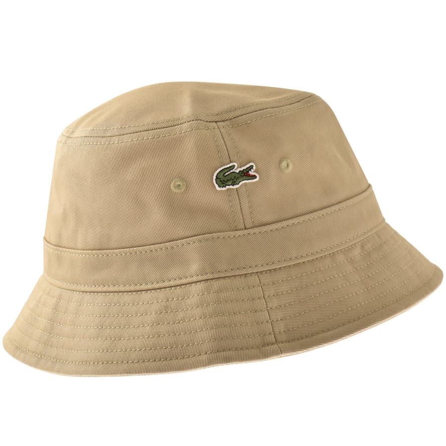 Image number 2 for Lacoste Logo Bucket Hat Beige