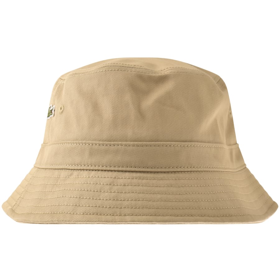 Image number 1 for Lacoste Logo Bucket Hat Beige