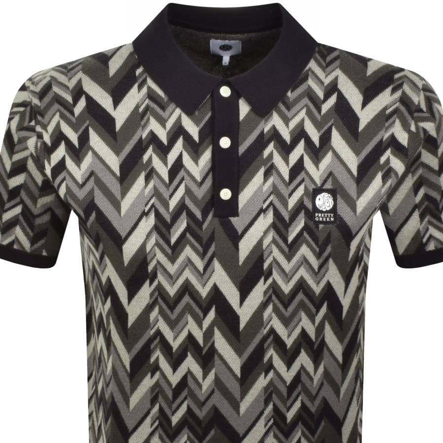 Image number 2 for Pretty Green Startship Knit Polo Black