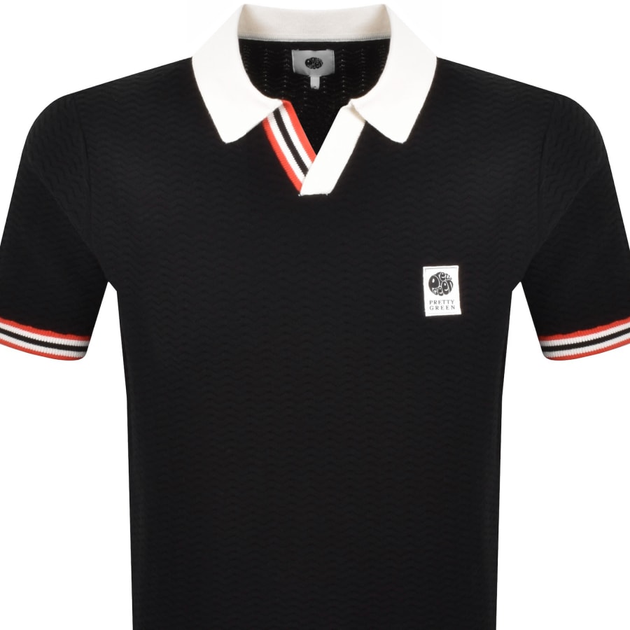 Image number 2 for Pretty Green Stratosphere Knit Polo Black