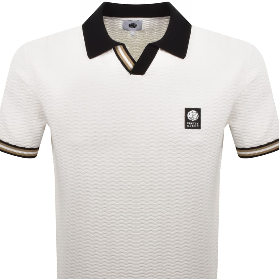 Image number 2 for Pretty Green Stratosphere Knit Polo White