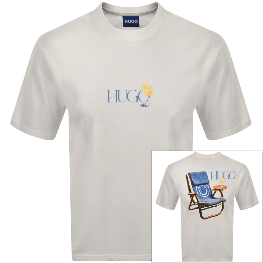Image number 1 for HUGO Blue Nulaxo T Shirt Cream
