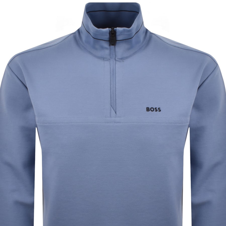 Image number 2 for BOSS SW Member QZ Sweatshirt Blue