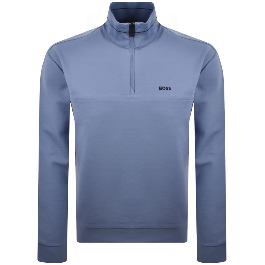 Image number 1 for BOSS SW Member QZ Sweatshirt Blue