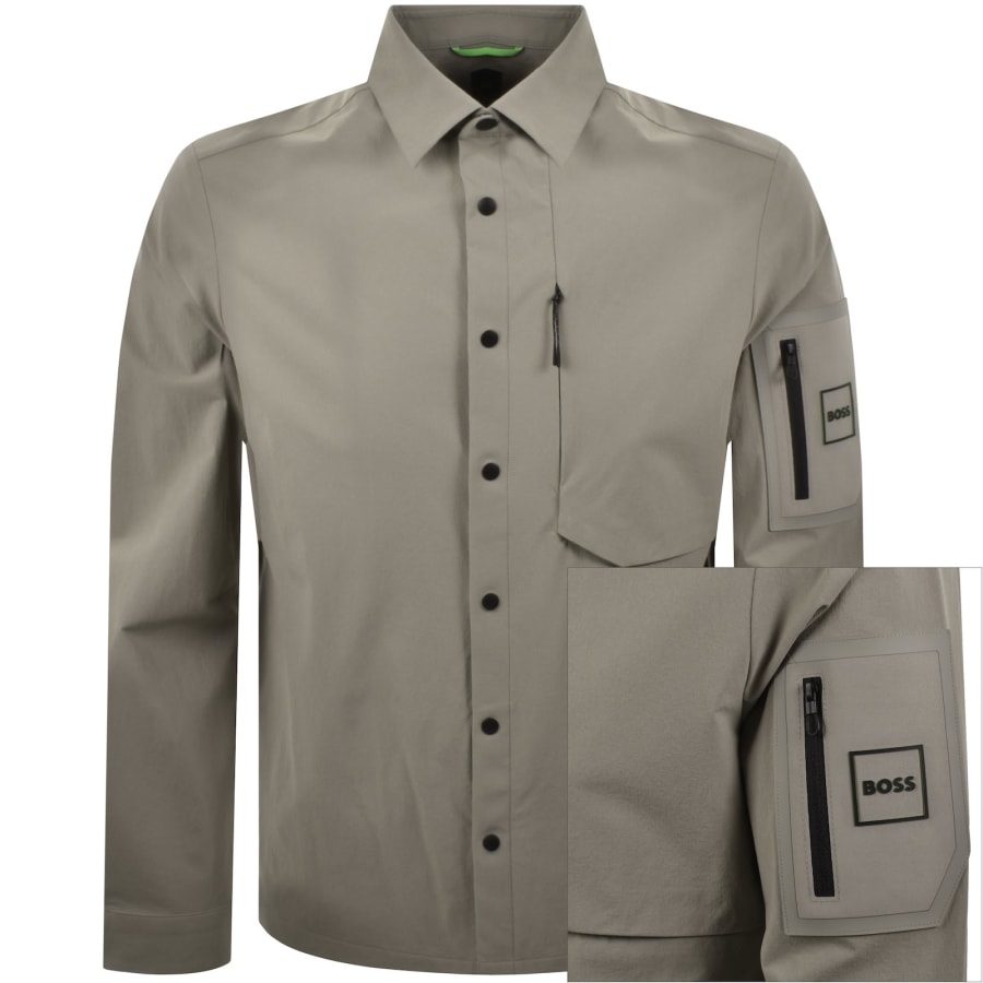 Image number 1 for BOSS Globe Overshirt Khaki