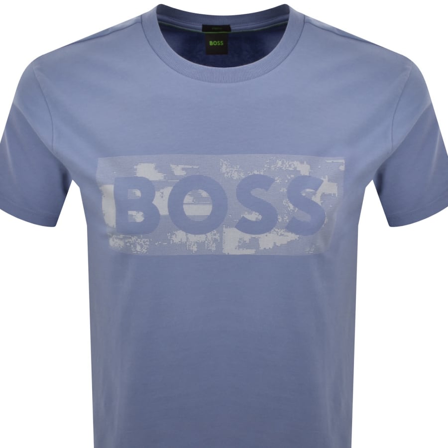 Image number 2 for BOSS Globe Logo T Shirt Blue