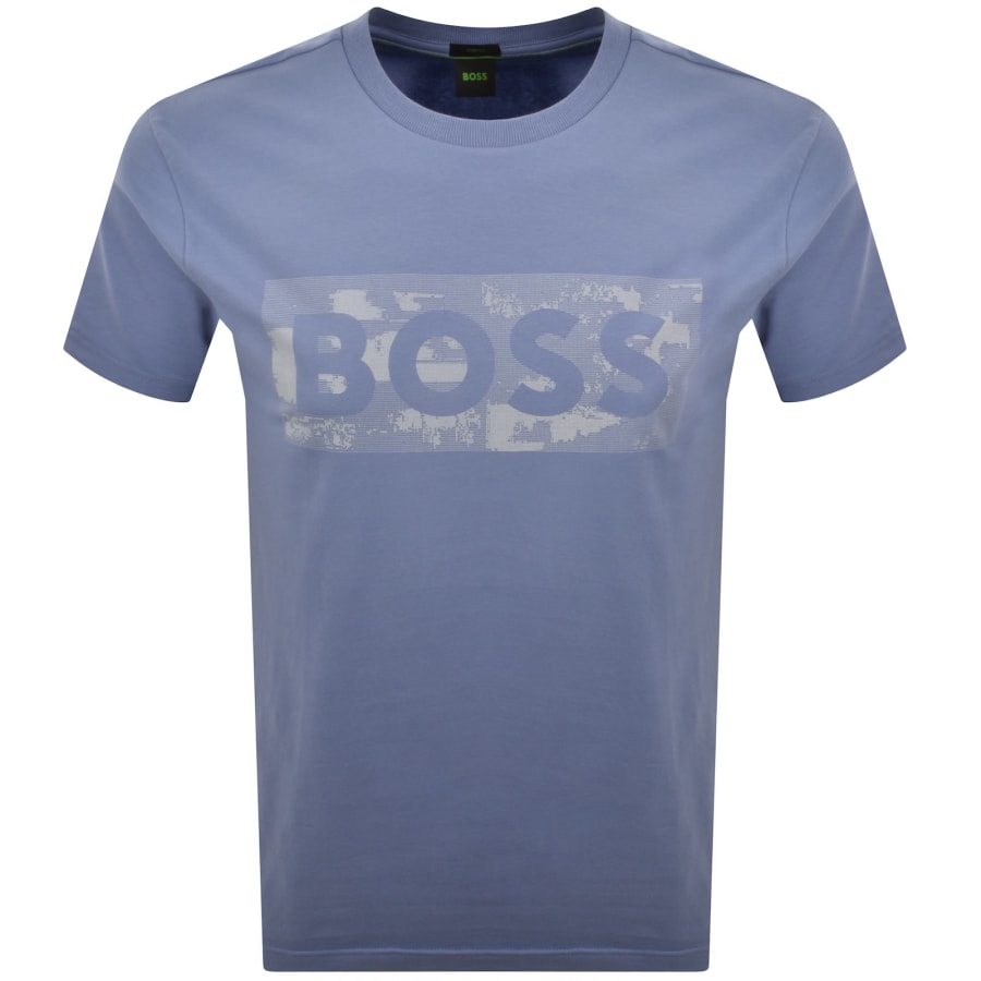 Image number 1 for BOSS Globe Logo T Shirt Blue