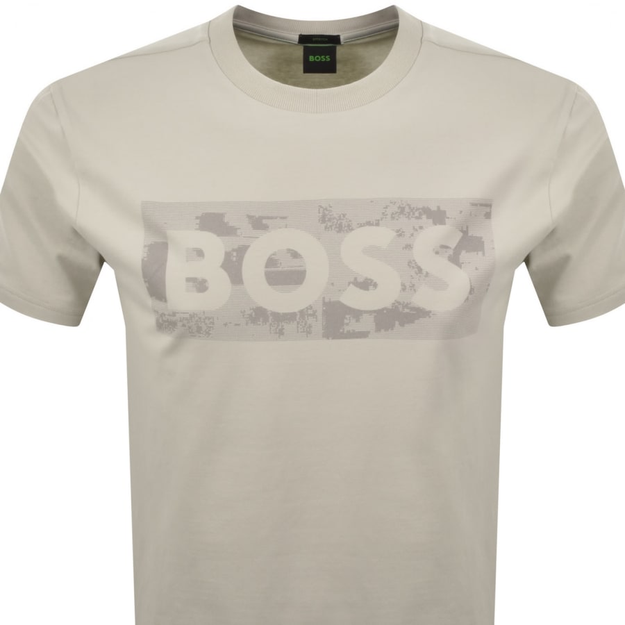 Image number 2 for BOSS Globe Logo T Shirt Beige