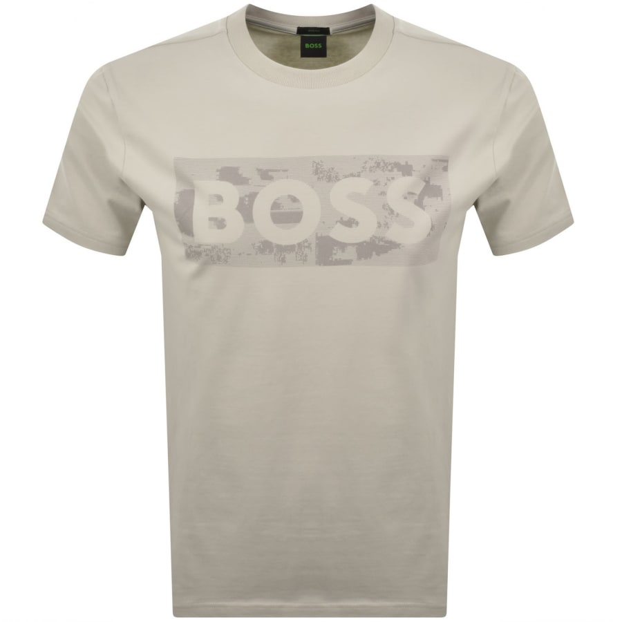 Image number 1 for BOSS Globe Logo T Shirt Beige