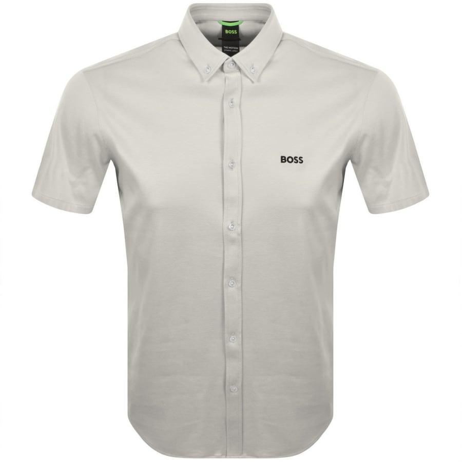 Image number 1 for BOSS ST Motion Short Sleeve Shirt Beige