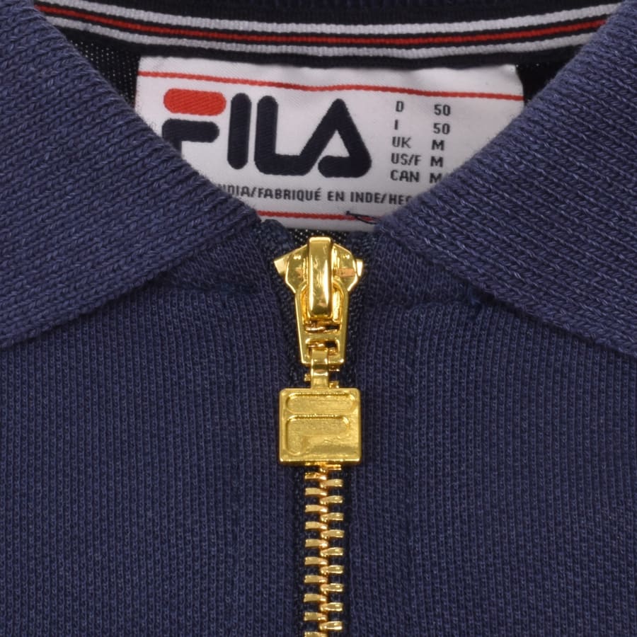Image number 4 for Fila Vintage Emiliano Polo T Shirt Navy