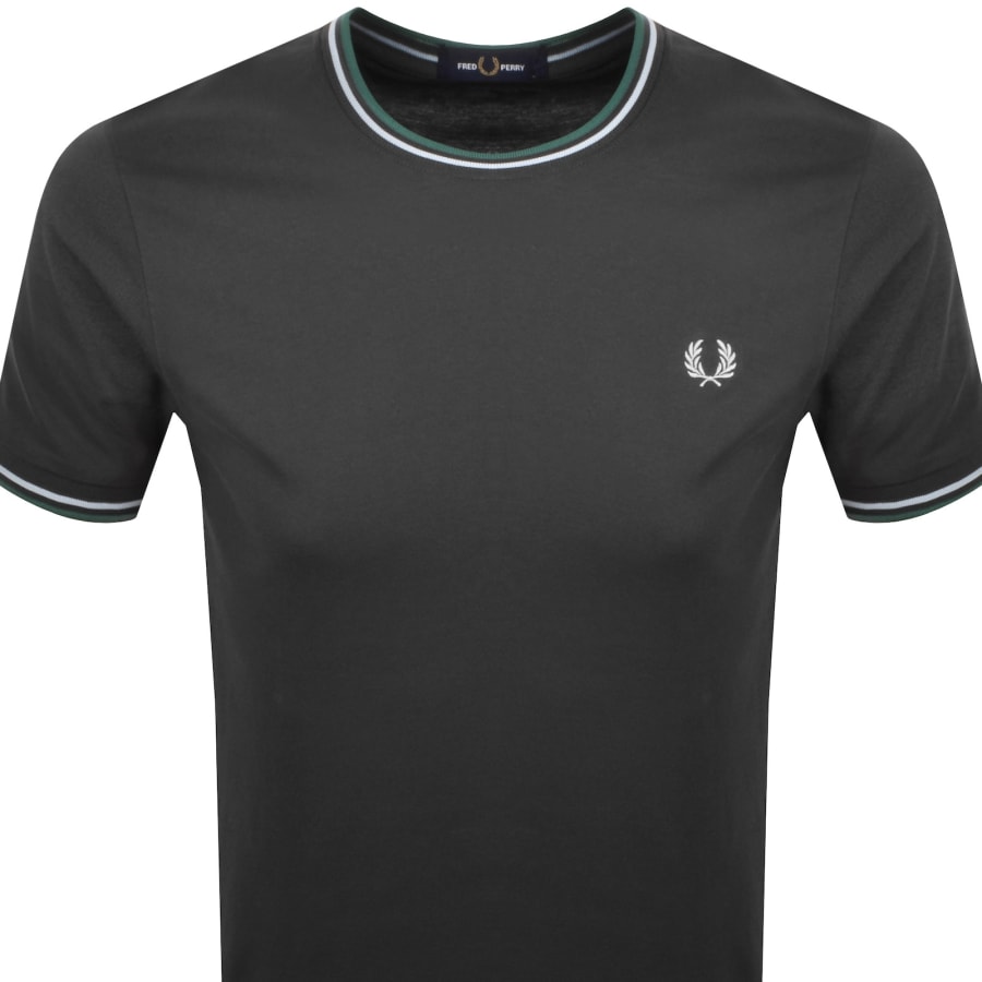 Image number 2 for Fred Perry Twin Tipped T Shirt Anchor Grey