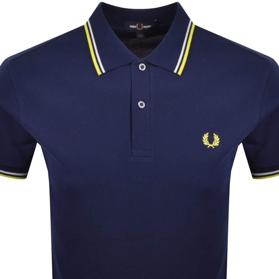 Image number 2 for Fred Perry Twin Tipped Polo T Shirt Navy