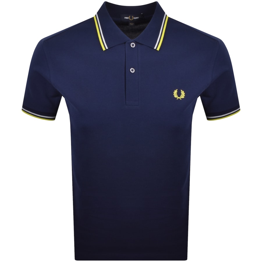 Image number 1 for Fred Perry Twin Tipped Polo T Shirt Navy