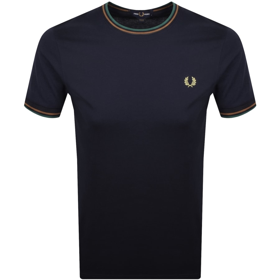 Image number 1 for Fred Perry Twin Tipped T Shirt Navy