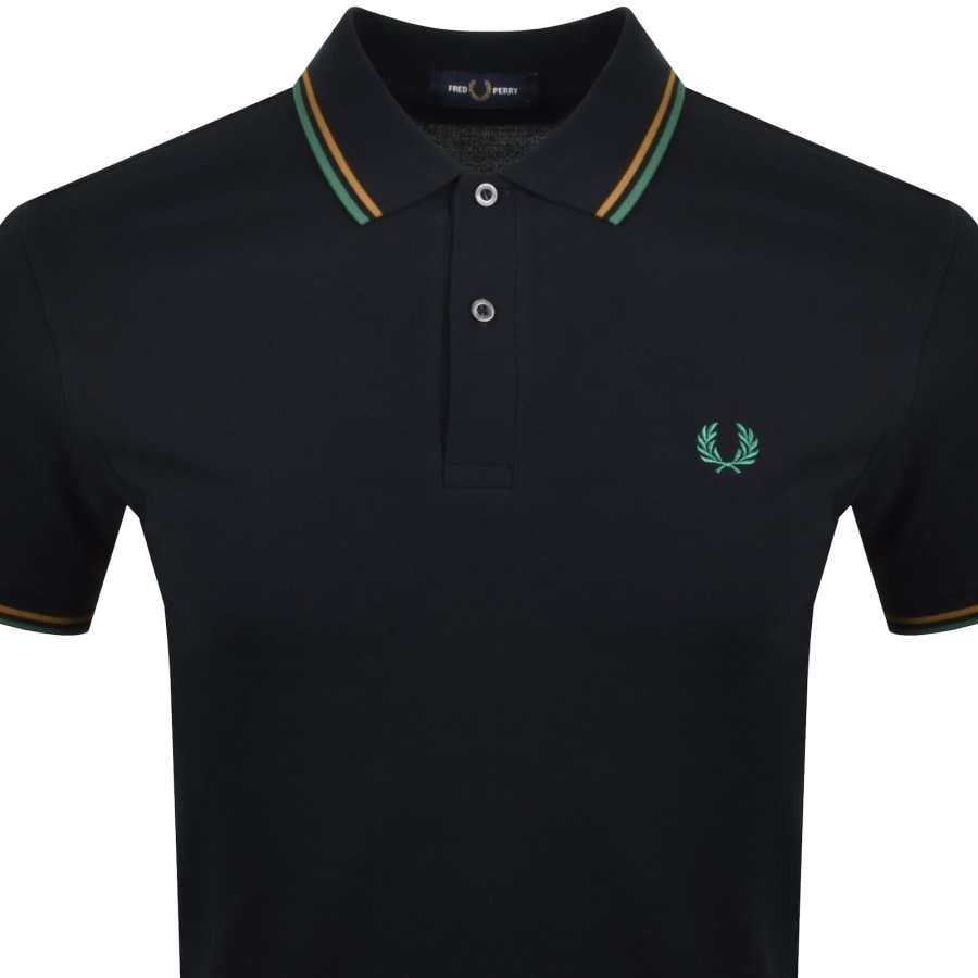 Image number 2 for Fred Perry Twin Tipped Polo T Shirt Navy