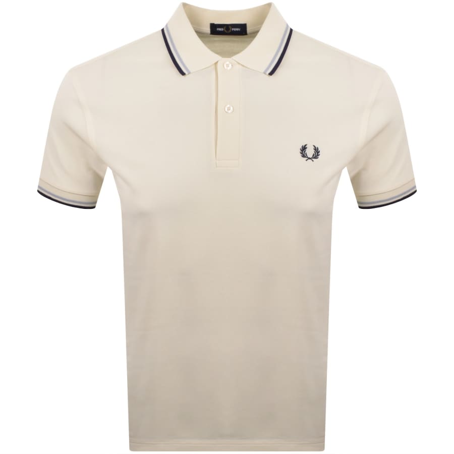 Image number 1 for Fred Perry Twin Tipped Polo T Shirt Ecru