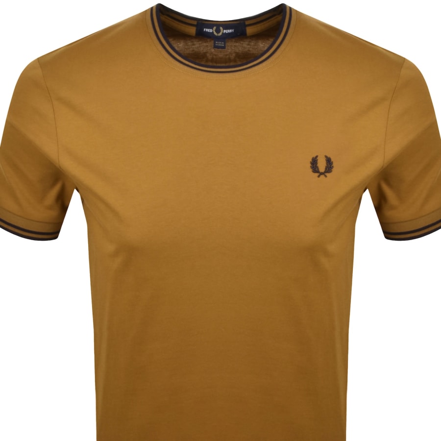 Image number 2 for Fred Perry Twin Tipped T Shirt Brown