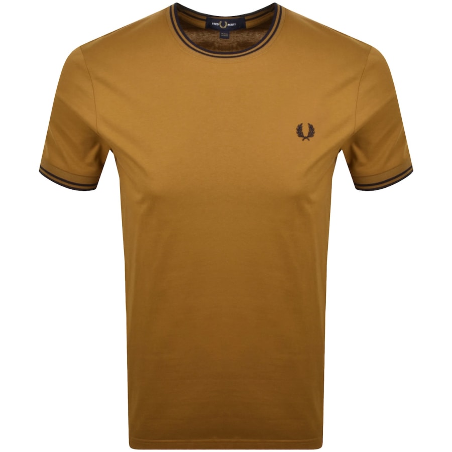 Image number 1 for Fred Perry Twin Tipped T Shirt Brown