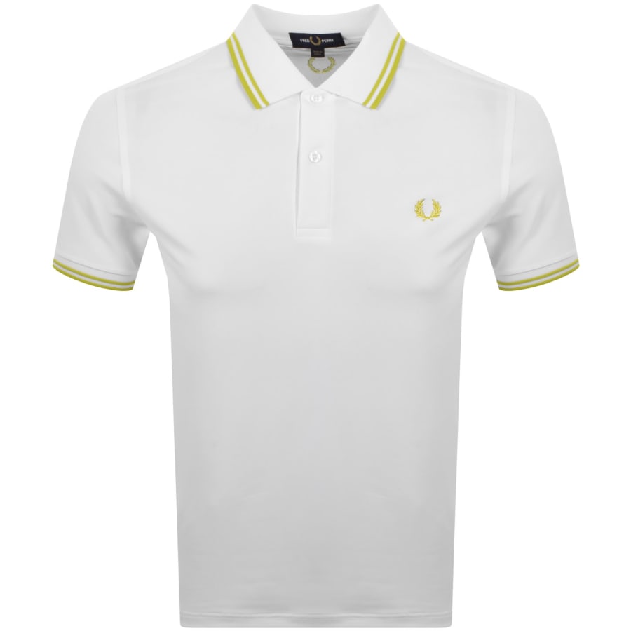 Image number 2 for Fred Perry Twin Tipped Polo T Shirt White