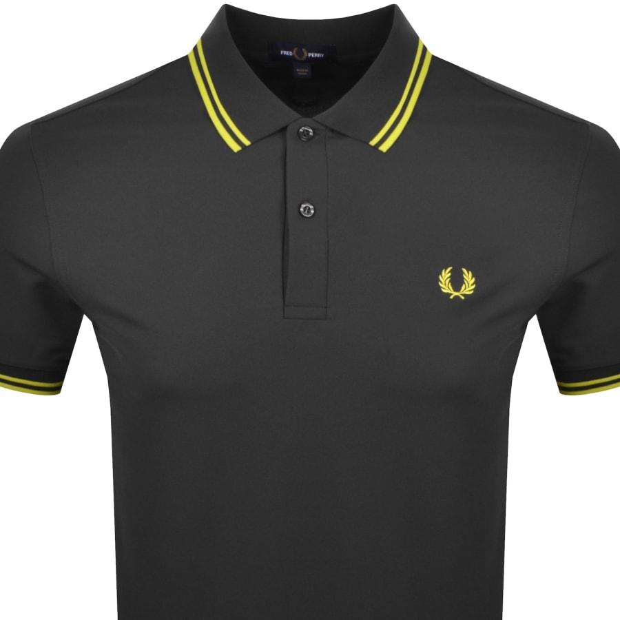 Image number 3 for Fred Perry Twin Tipped Polo T Shirt Grey