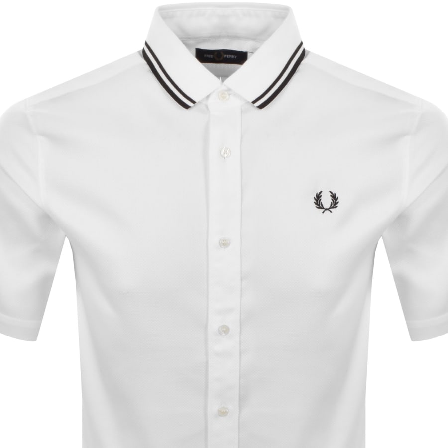 Image number 2 for Fred Perry Polo Collar Shirt White