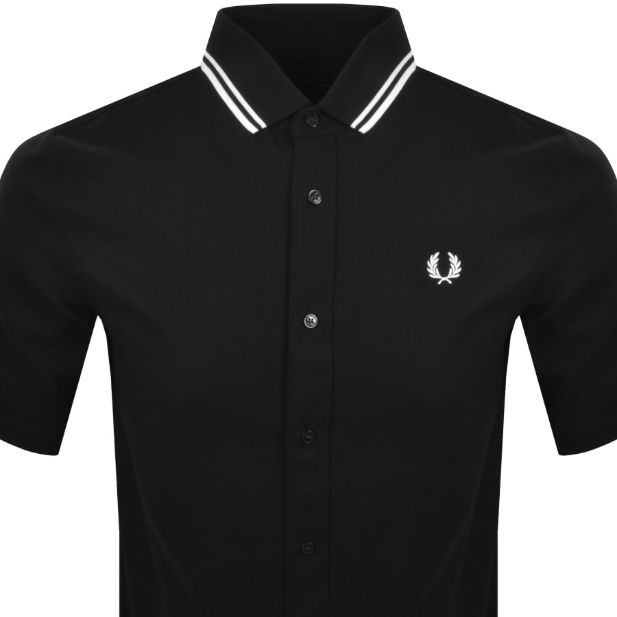 Image number 2 for Fred Perry Polo Collar Shirt Black