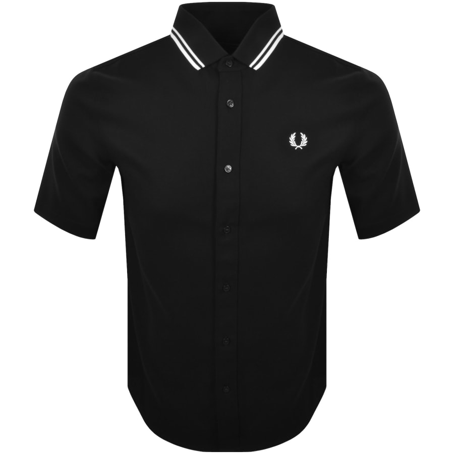 Image number 1 for Fred Perry Polo Collar Shirt Black