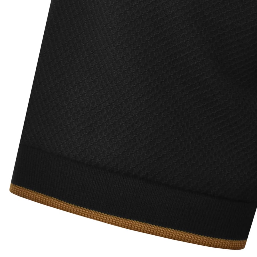 Image number 5 for Fred Perry Pique Quarter Zip T Shirt Black