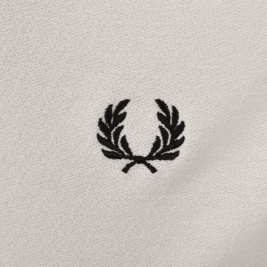 Image number 3 for Fred Perry Zip Neck Crepe Polo Cream