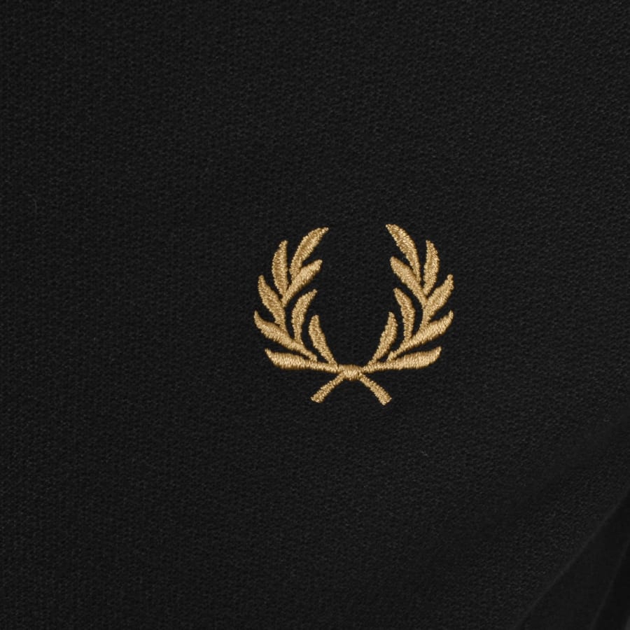 Image number 3 for Fred Perry Zip Neck Crepe Polo Black