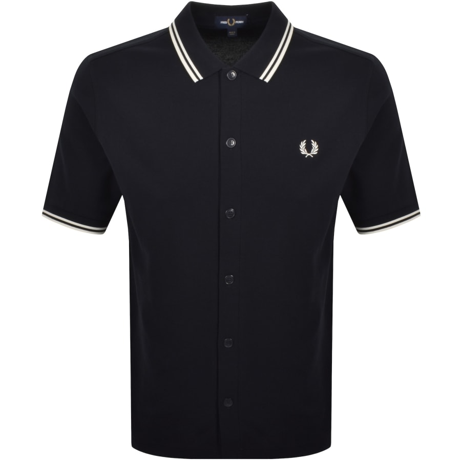 Image number 1 for Fred Perry Button Through Polo Shirt Navy