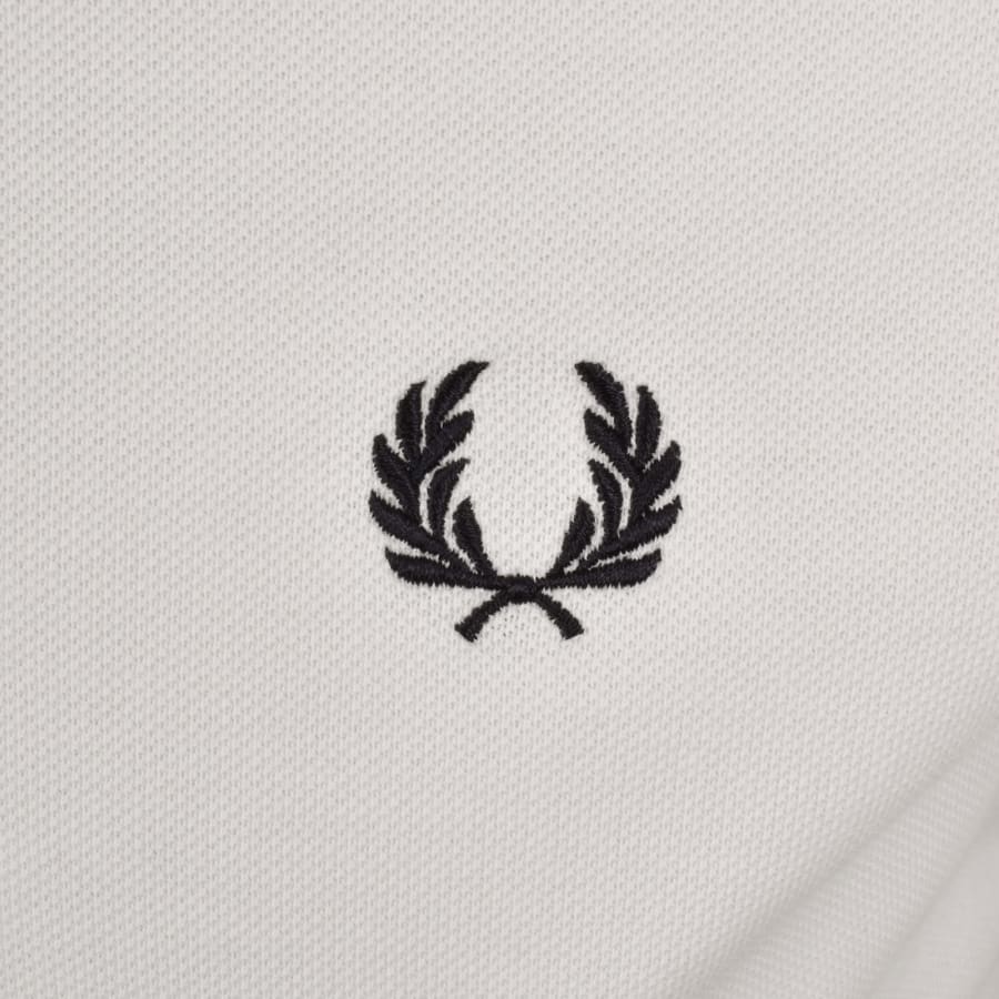 Image number 4 for Fred Perry Tramline Quarter Zip Polo T Shirt White