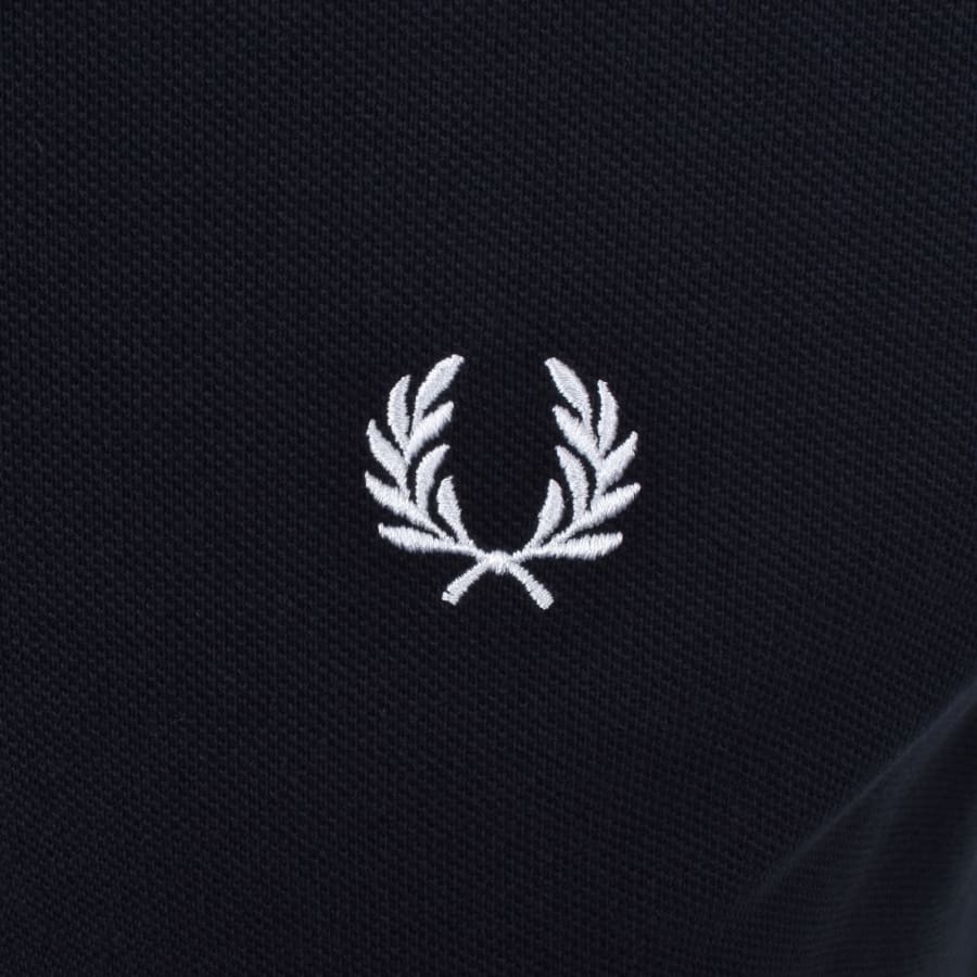 Image number 4 for Fred Perry Stripe Tape Polo T Shirt Navy