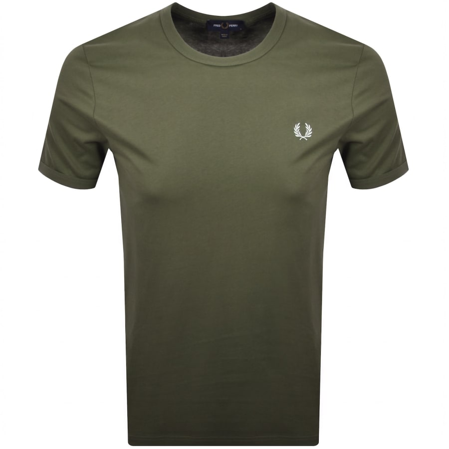 Image number 1 for Fred Perry Ringer T Shirt Laurel Wreath Green