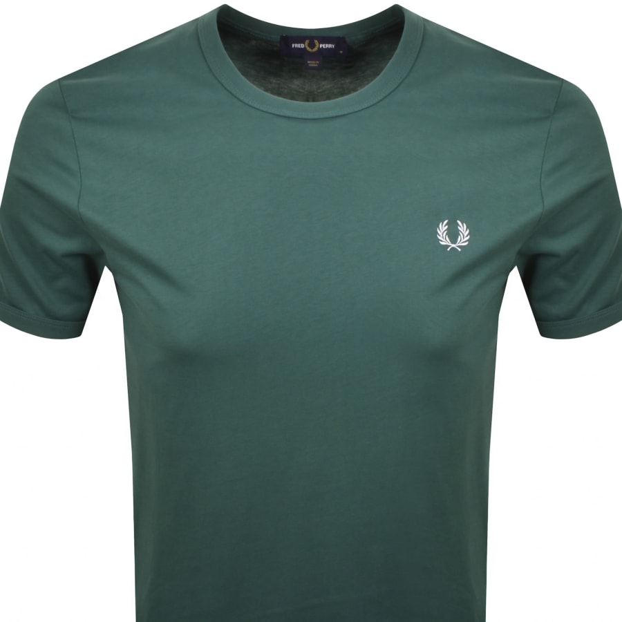 Image number 2 for Fred Perry Ringer T Shirt Sport Green