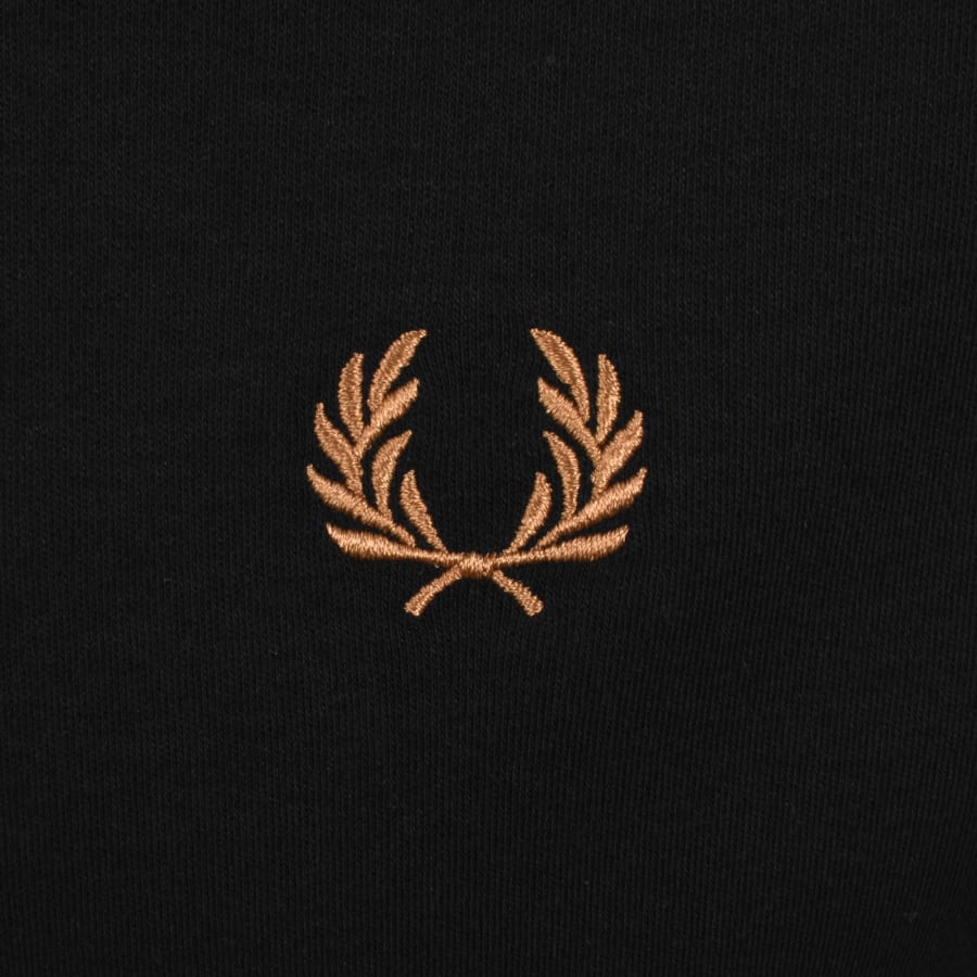 Image number 3 for Fred Perry Jacquard Cuff T Shirt Black
