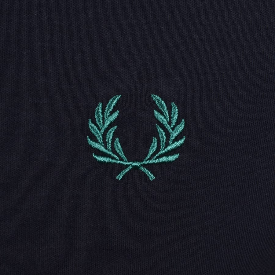 Image number 3 for Fred Perry Jacquard Cuff T Shirt Navy