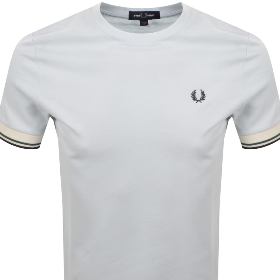 Image number 2 for Fred Perry Twin Tipped Cuff T Shirt Blue